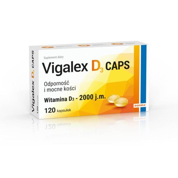 Vigalex D3 Caps 2000 IU is a dietary supplement with vitamin D3 in the form of soft capsules.