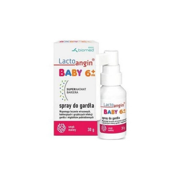"Lactoangin Baby" is a raspberry-flavored throat spray that helps in the treatment of bacterial, viral or fungal infections.