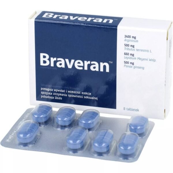 Braveran is a dietary supplement containing natural plant extracts, arginine, zinc, selenium and vitamin E, which help men maintain proper sexual performance.