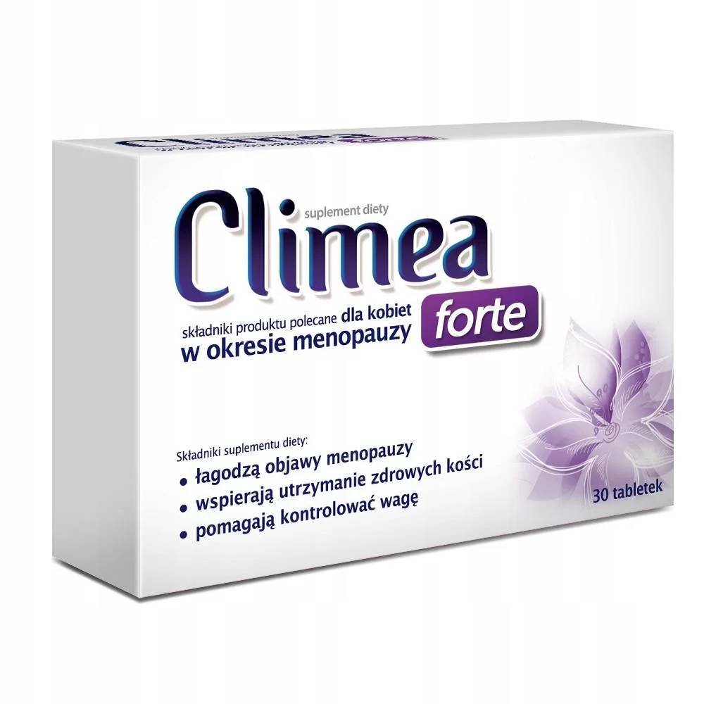 climea forte 30 tabletek El complemento alimenticio Klimea Forte está recomendado para mujeres durante la menopausia.