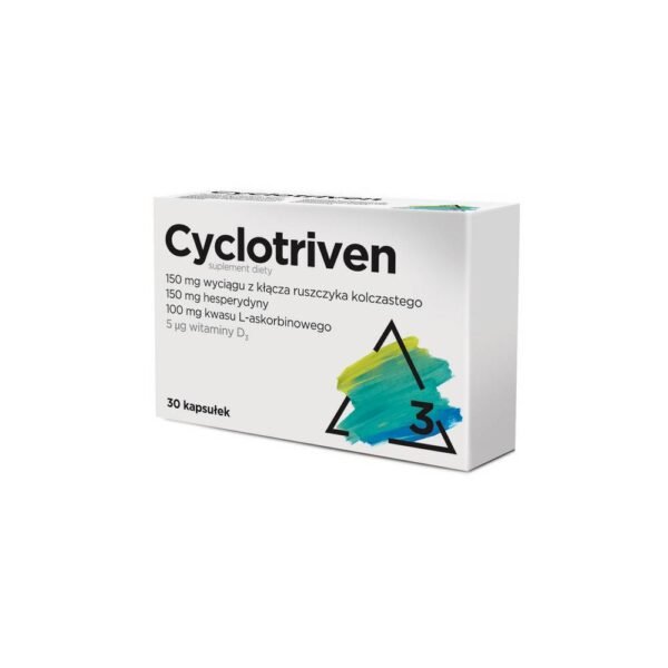 Cyclotriven is a dietary supplement with butcher's broom extract, hesperidin and vitamins C and D, supporting venous circulation.