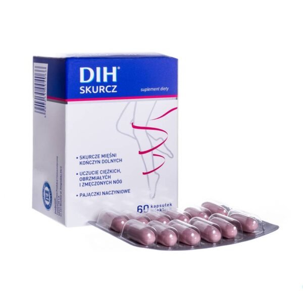 DIH Spasm is a dietary supplement containing ingredients that support proper muscle function, reduce the feeling of heaviness in the legs and help people who work sitting or standing, as well as problems with spider veins.