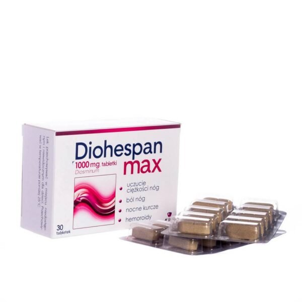 Diospan max increases the tone of venous vessels and has a protective effect on the vessels.