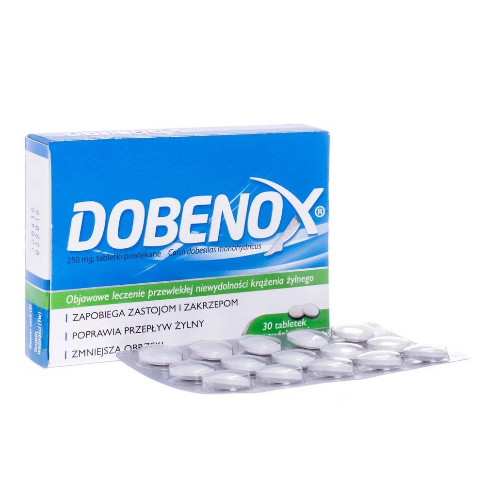 dobenox 30 tabletek Добенокс улучшает венозное кровообращение и защищает кровеносные сосуды.