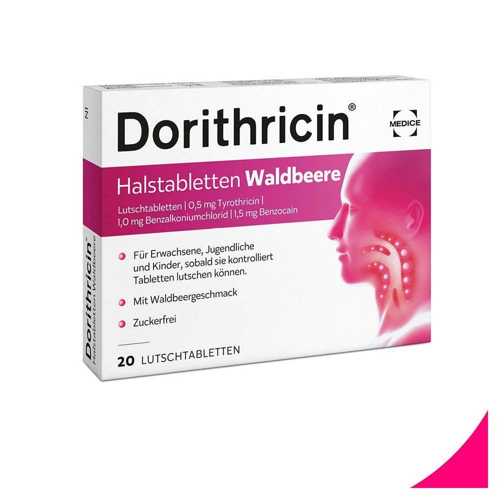 dorithricin throat lozenges wild berries 20 pcs Области применения: Для симптоматического лечения инфекций полости рта и горла, сопровождающихся болью в горле и затрудненным глотанием.