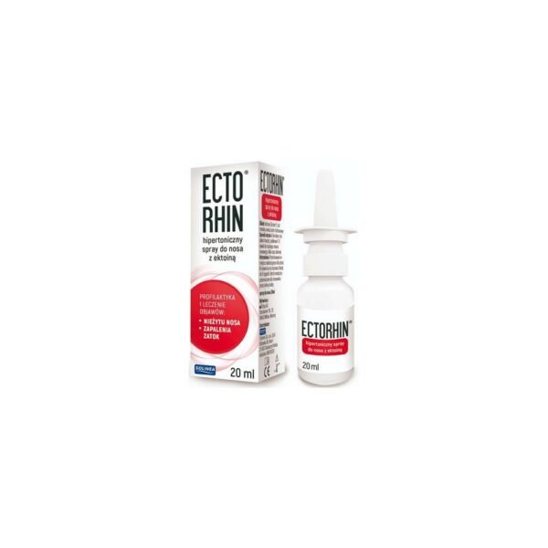 Hypertonic nasal spray Ectoin with ectoine 20 ml relieves inflammation in the nasal cavity and helps treat rhinitis.