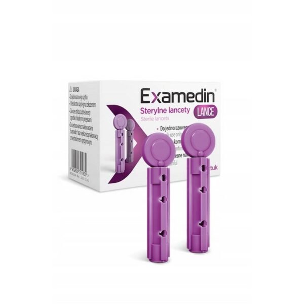 Examedin Lance is a medical product in the form of sterile lancets, compatible with Examedin Safe lancets; the thickness of the blade is 30G (0.3 mm) allowing for a more comfortable and virtually painless examination.