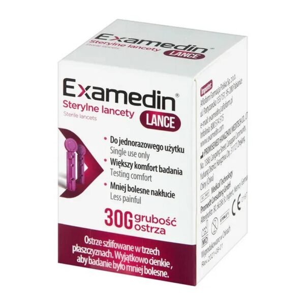 EXAMEDIN LANCES sterile injection lancets for use with Examedin lancets.