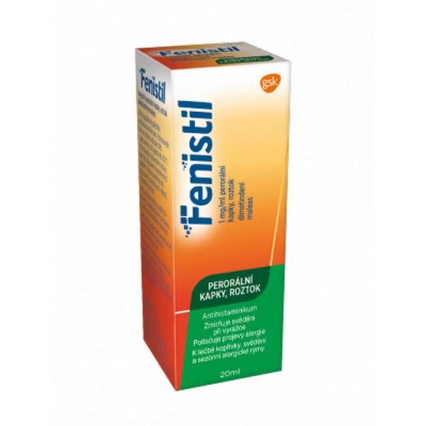 Fenistil contains the medicinal substance dimethindene maleate.