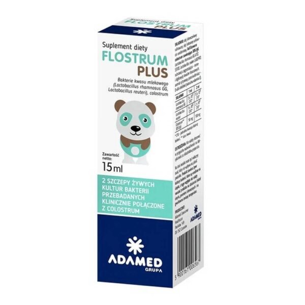 Flostrum Plus is a dietary supplement containing a combination of colostrum and lactic acid bacteria, which are part of the intestinal flora.