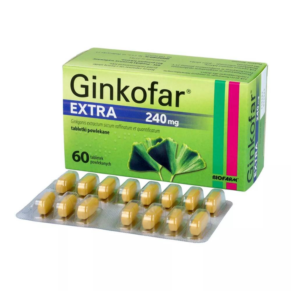 ginkofar extra 240mg 60 tabl Ginkofar extra es un fármaco utilizado para mejorar las capacidades cognitivas (alteraciones de la memoria y el rendimiento mental) en personas mayores.