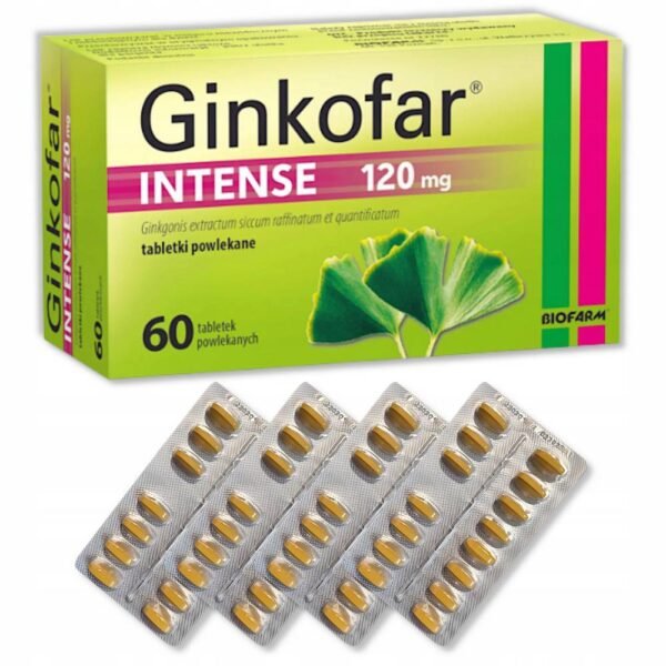 Ginkofar Intense to improve cognitive abilities in older people (weakening of memory and mental function associated with age), to improve quality of life in mild dementia.
