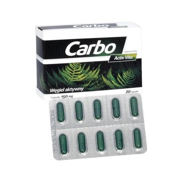 Carbo Activ Vita is a dietary supplement containing activated carbon.
