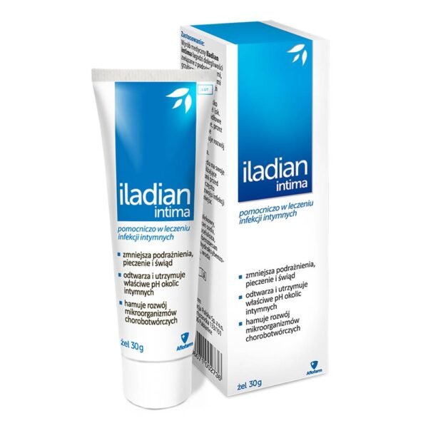 Iladian Intima, gel relieves symptoms associated with irritation, fungal and bacterial infections of the external genitalia.