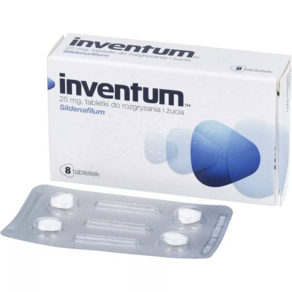 Inventum 25 mg 8 chewable tablets the drug helps achieve erection and is used in adult men to treat erectile dysfunction.