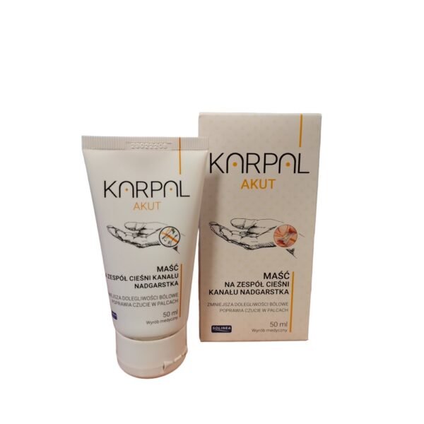 Karpal Akut is a medical product in the form of an ointment for application to the skin, which helps reduce pain and improve sensitivity of the fingers.