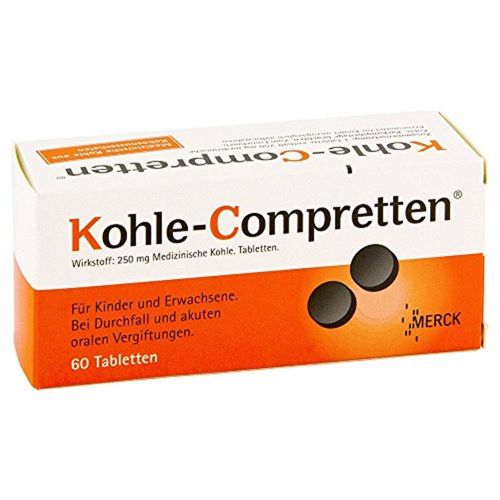 kohle compretten tablets 60 pcs For diarrhea and acute oral poisoning.