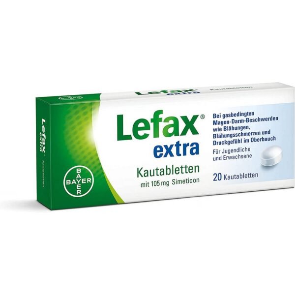 Areas of application: For the symptomatic treatment of: gas-related gastrointestinal complaints (meteorism), e.g. B. Flatulence, flatulence pain, feeling of tension and increased gas formation after surgery; Functional symptoms of the upper gastrointestinal tract