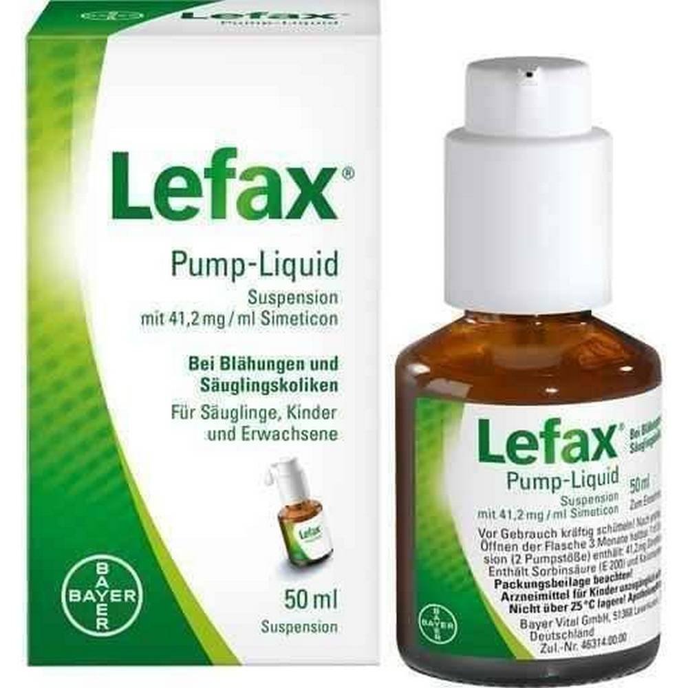lefax pump liquid 50 ml Области применения: При избыточном газообразовании и скоплении газов в желудочно-кишечном тракте (метеоризме) с желудочно-кишечными симптомами, такими как метеоризм