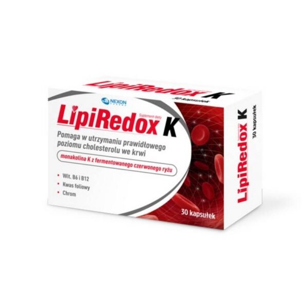 LipiRedox K   – dietary supplement containing monacolin K from fermented red rice. The product is intended for adults.