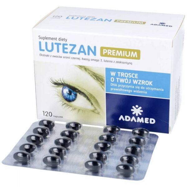 Lutesan Premium Plus es un complemento alimenticio en forma de cápsulas que contiene ingredientes que favorecen una visión adecuada.