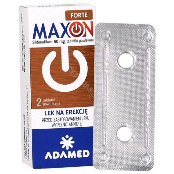 Maxon Forte 50 mg se utiliza en adultos para tratar la disfunción eréctil en hombres, es decir, la impotencia.