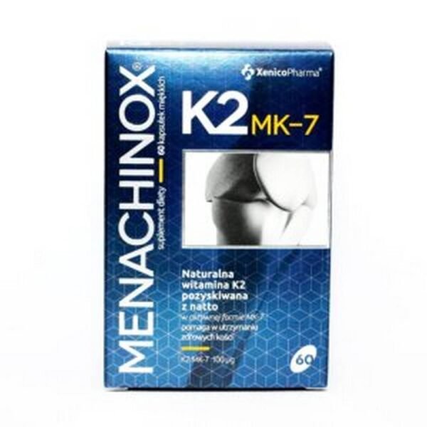 Menachinox K2   – a dietary supplement that is a source of natural vitamin K2 (MK-7) obtained from the traditional Japanese fermented soy product natto. The preparation is intended for adults.