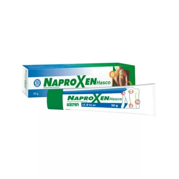 The drug Naproxen Hasko, intended for use on the skin, has analgesic and anti-inflammatory effects.