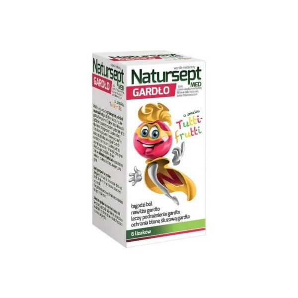 Natursept MED throat lozenges with tutti-frutti flavor.