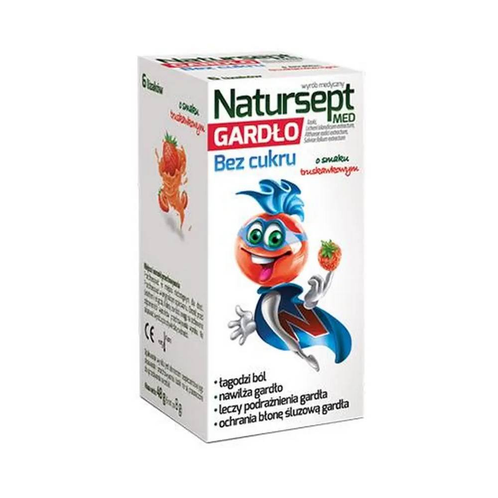 natursept med gardlo lizaki bez cukru 6szt NATURSEPT MED GARDŁO lozenges for children over 3 years of age, which soothe irritations and sore throats and also moisturize them.
