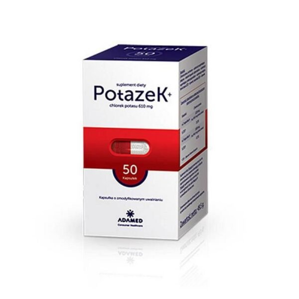 Potazek es un suplemento dietético destinado a utilizarse como fármaco de alivio corporal para satisfacer la demanda de cloruro de potasio.