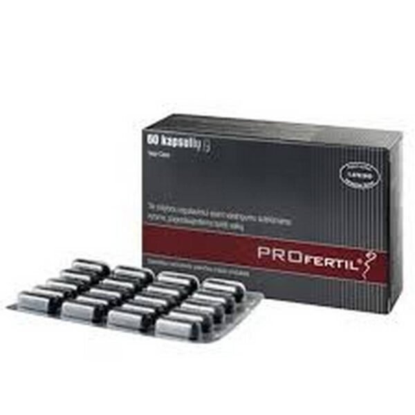 Profertil capsules (pack size: 60 pieces) for diet management in men with fertility problems and the desire to have children.