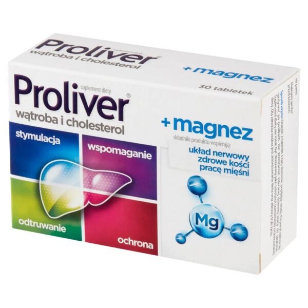 Product description Proliver + Magnesium is a multi-component food supplement in the form of tablets with a high magnesium content.