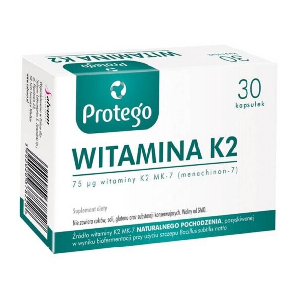 Protego Vitamin K2   – dietary supplement containing vitamin K2 (menaquinone -7). The product is intended for adults.