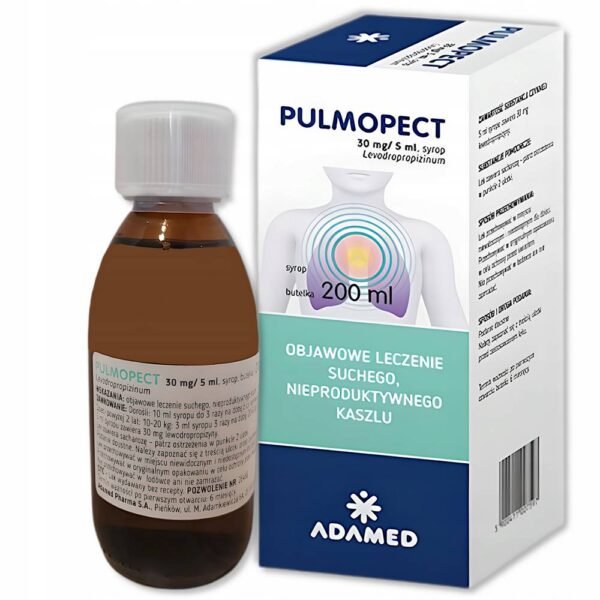 Pulmopect es un medicamento en forma de jarabe con sabor a frambuesa para el tratamiento sintomático de la tos seca no productiva en niños mayores de dos años y adultos.