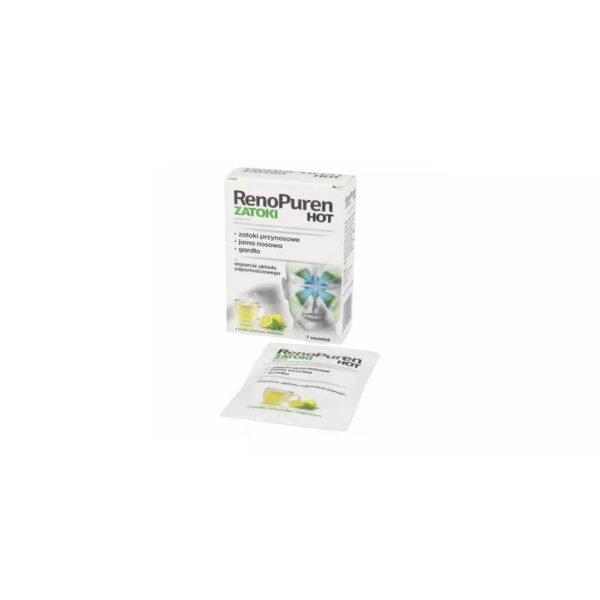 RenoPuren Zatoka XOT is a dietary supplement whose ingredients support the functioning of the upper respiratory tract, including the paranasal sinuses, nasal cavity and throat, and also support the immune system.