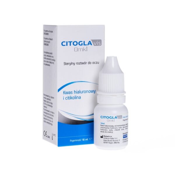 Citogla Vis OMK1 - an ophthalmic solution with citicoline (2%) and hyaluronic acid (0.2%) is an indispensable support in the process of restoring the integrity of cell membranes damaged as a result of degenerative pathological changes in the eye, such as glaucoma.