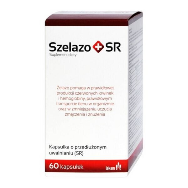 Szelazo + SR   – dietary supplement with a high content of iron Fe, vitamins C, B6, B12 and folic acid. The product is intended for adults.