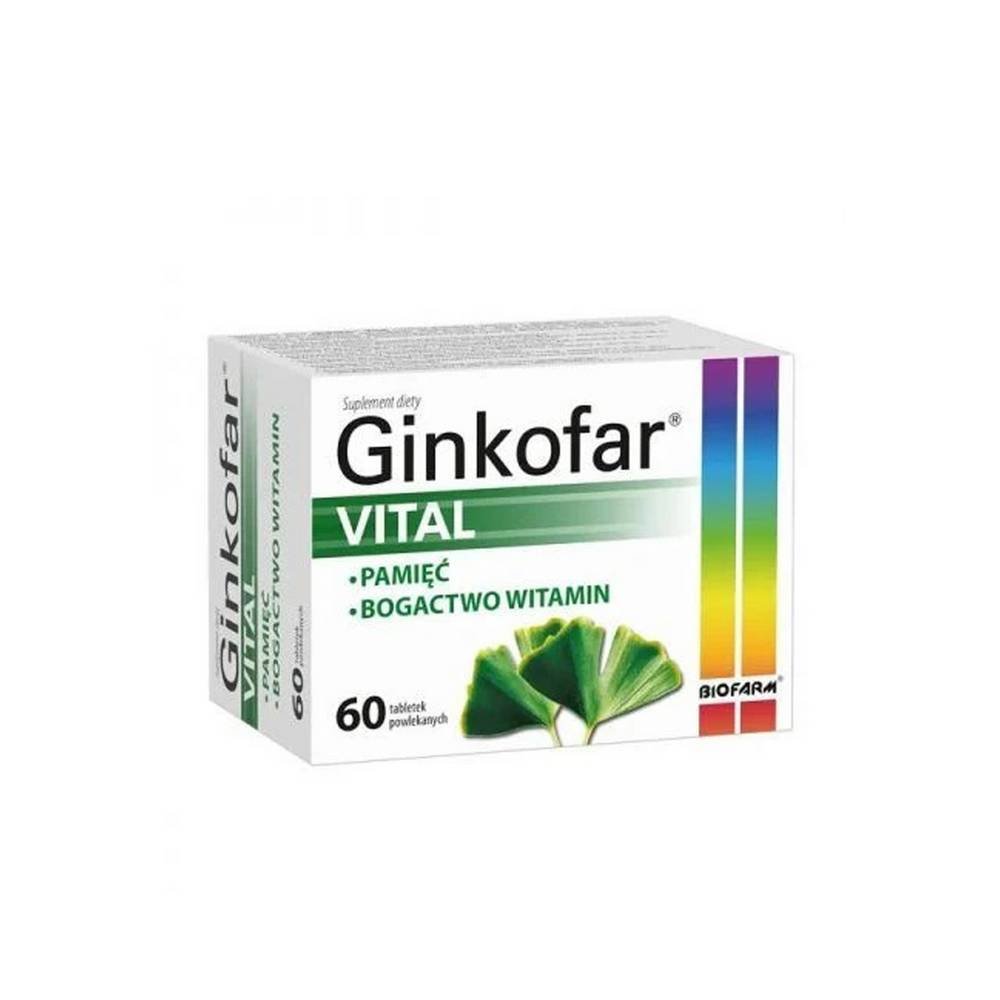 tabletki biofarm ginkofar vital 60 szt Ginkofar Vital supports memory and cognitive function and improves hearing and vision.