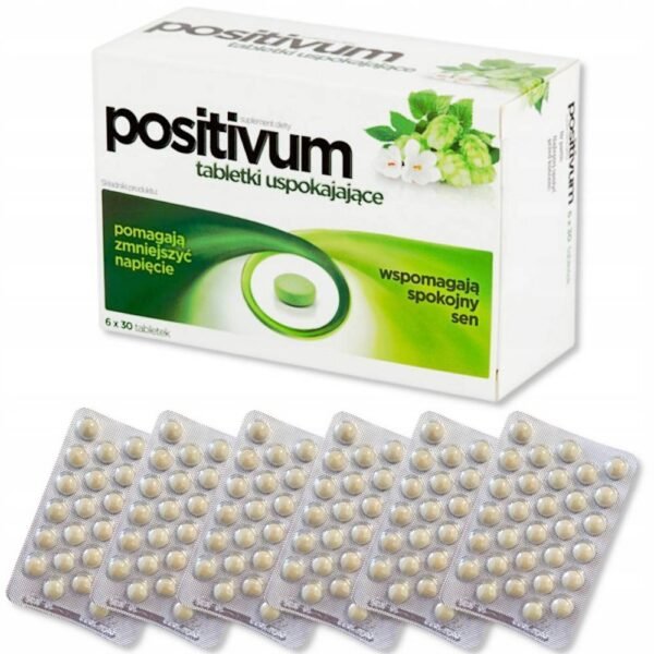 Positivum Calming Tablets are a dietary supplement containing ingredients that help reduce stress and support restful sleep.