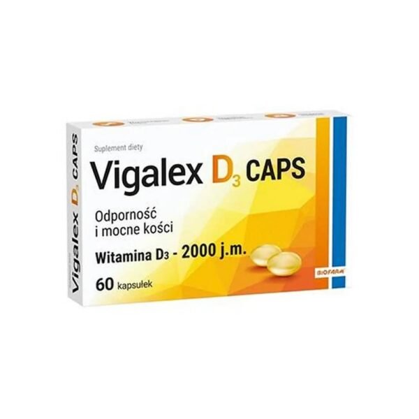 Vigalex D3 Caps 2000 IU is a dietary supplement with vitamin D3 in the form of soft capsules.