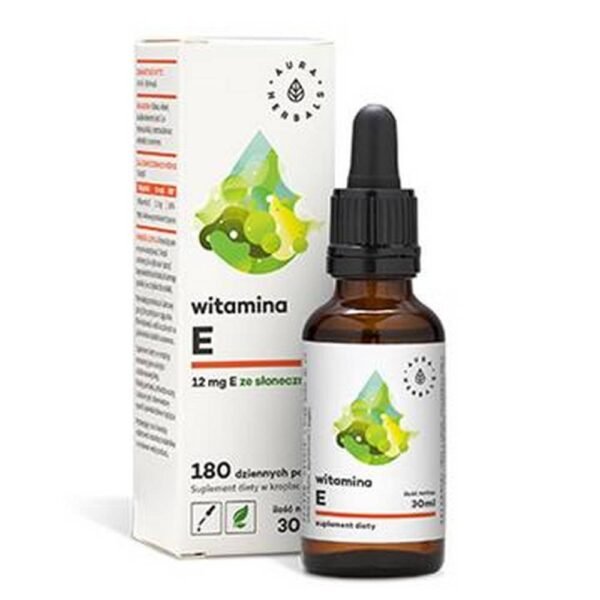 Vitamin E   – food supplement that contains vitamin E from sunflower seeds dissolved in olive oil. The product is intended for adults.