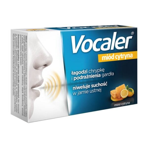 Vocaler with honey and lemon flavor is a remedy for hoarseness and dry throat.
