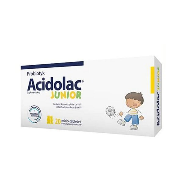 Acidolac® Junior is a drug that combines strains of bacteria Lactobacillus acidophilus La-14TM and Bifidobacterium Lactis BI-04TM, inulin and vitamin B6, which supports the proper functioning of the body. the immune system .