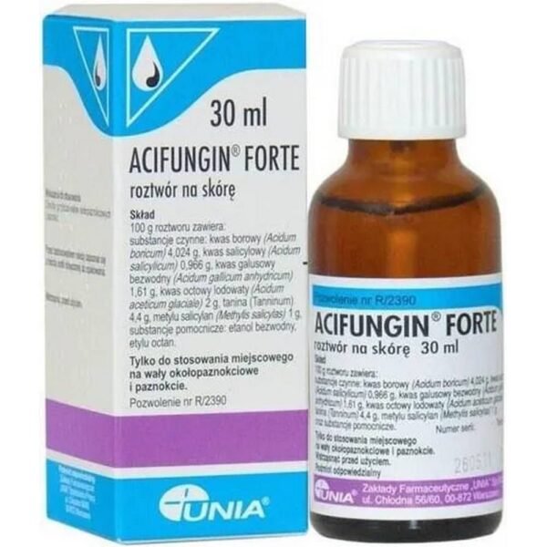 Acifungin forte is an effective drug used for fungal diseases of the skin, periungual folds and nails.