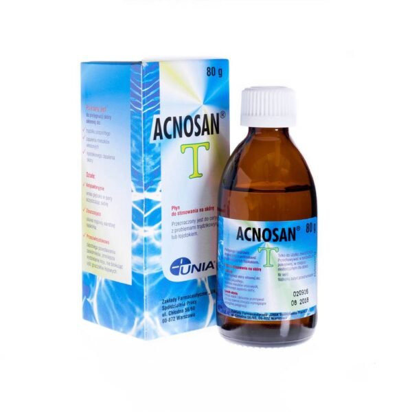 Aknosan T liquid for application to the skin is intended for skin with acne or seborrhea problems.