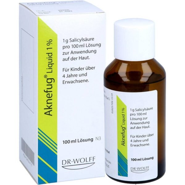 Aknefug peeling and antibacterial solution for the relief of mild acne.