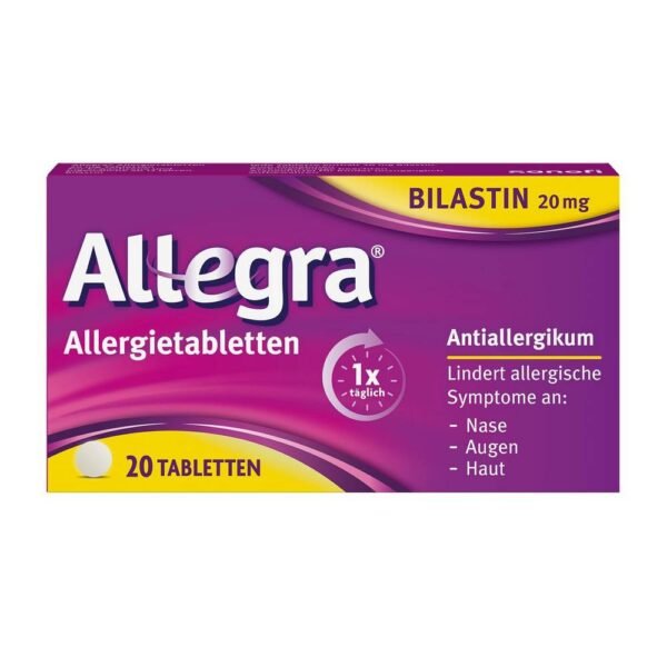 Allegra® relieves allergy symptoms such as runny or itchy nose, sneezing, watery eyes, as well as itching, redness and hives on the skin.