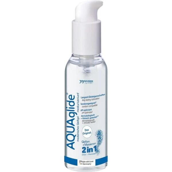 Instructions for use for the AQUAGLIDE 2in1 lubricant and massage agent, 125 ml