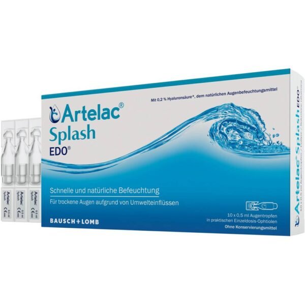 Artelac Splash EDO provides eye moisture and a noticeably long-lasting feeling of freshness.